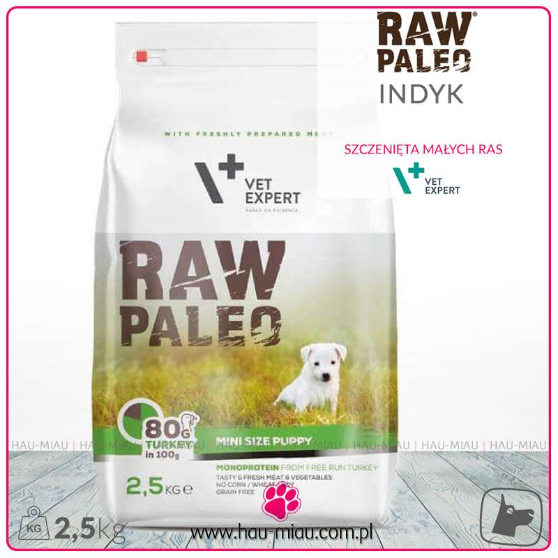 Raw Paleo - Mini Puppy - Monoproteinowa - INDYK - 2,5 KG - dla Szczeniąt