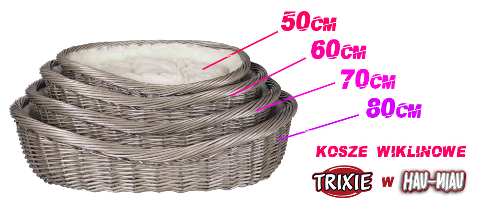 Trixie - Legowisko - Wyściełany kosz wiklinowy - długość 70 cm Trixie - Legowisko - Wyściełany kosz wiklinowy - długość 70 cm