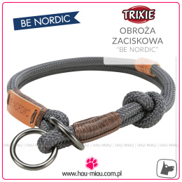 Trixie - Obroża zaciskowa linkowa tkana - Be Nordic - SZARA - S - 35cm