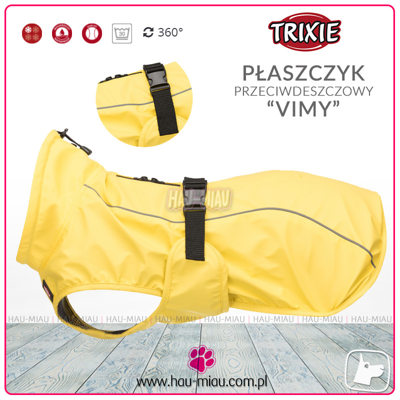 Trixie - Płaszczyk przeciwdeszczowy Vimy - ŻÓŁTY - M - 50 cm