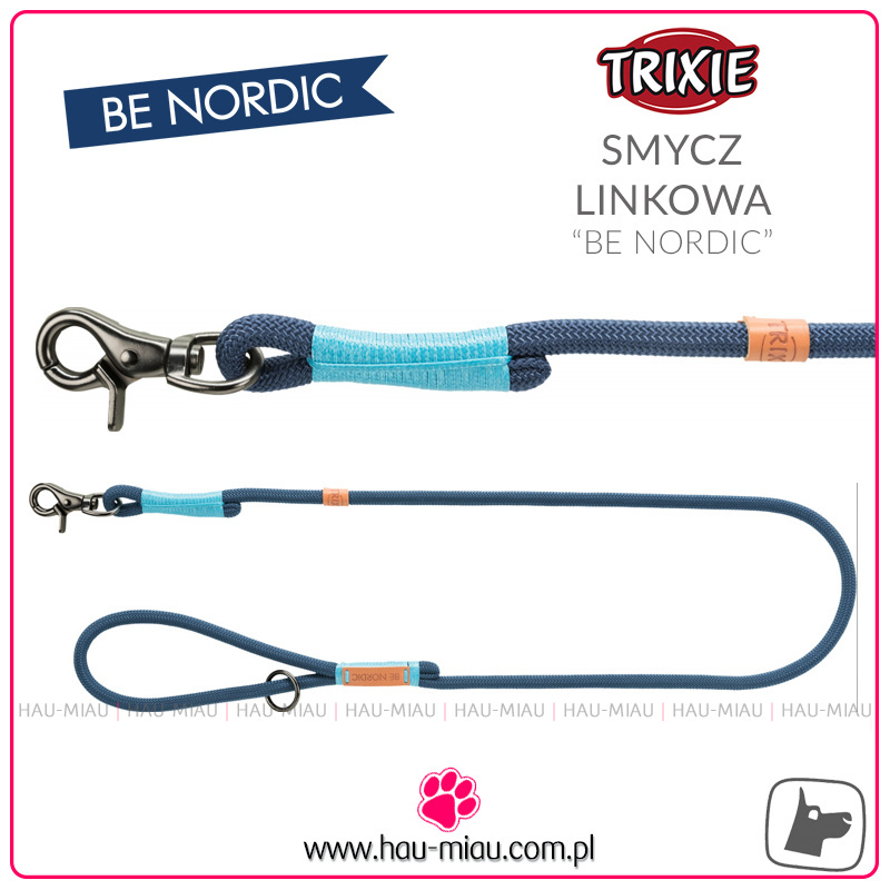 Trixie - Smycz linkowa tkana - Be Nordic - GRANATOWA - L/XL - 1 m/ø 13 mm