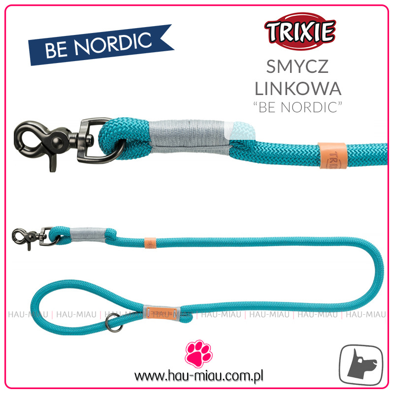 Trixie - Smycz linkowa tkana - Be Nordic - JASNO NIEBIESKI - S/M - 1 m/ø 8 mm Trixie - Smycz linkowa tkana - Be Nordic - JASNO NIEBIESKI - S/M - 1 m/ø 8 mm