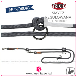 Trixie - Smycz regulowana linkowa - Be Nordic - SZARA - S/M - 2 m / ø 8 mm