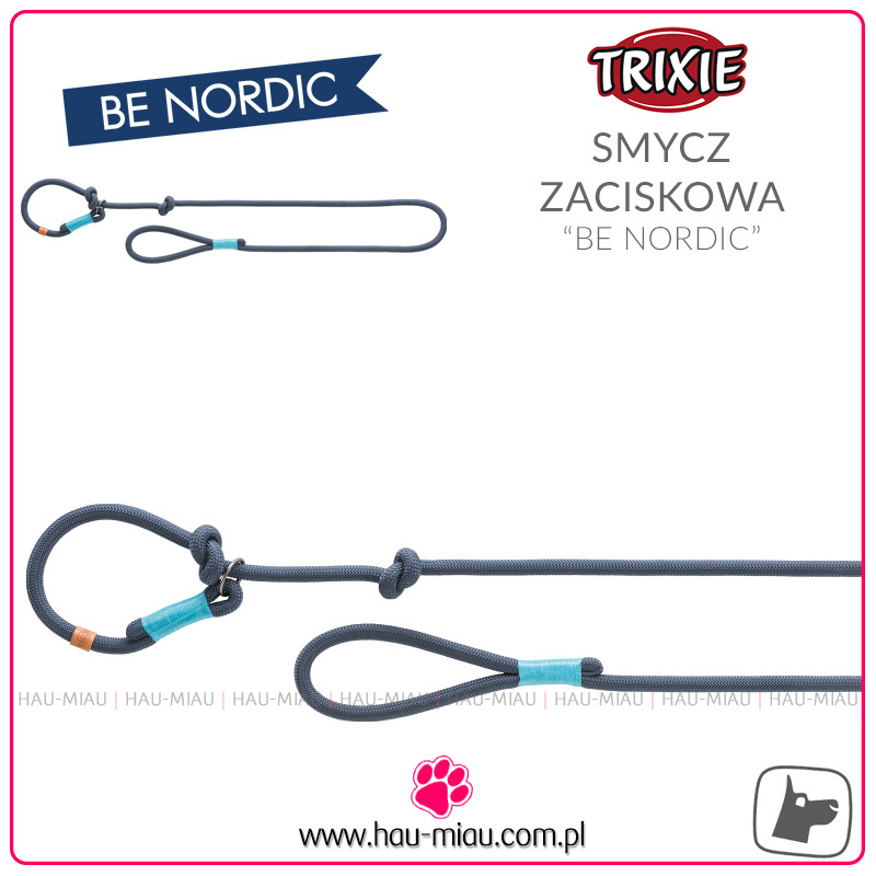 Trixie - Smycz zaciskowa linkowa tkana - Be Nordic - GRANATOWA - S/M - 170 cm / 8 mm Trixie - Smycz zaciskowa linkowa tkana - Be Nordic - GRANATOWA - S/M - 170 cm / 8 mm