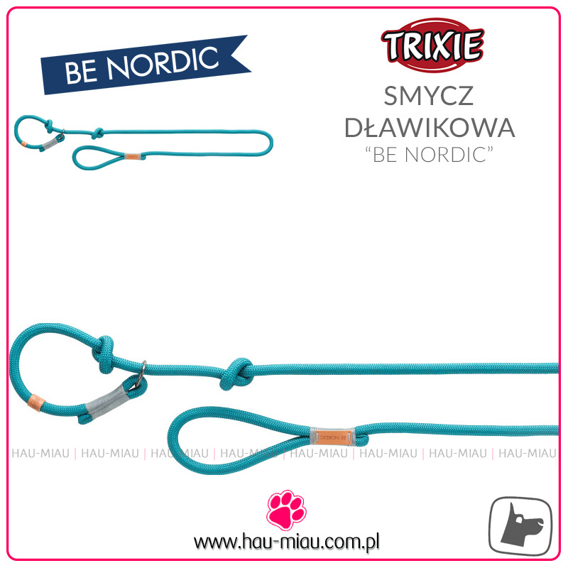 Trixie - Smycz zaciskowa linkowa tkana - Be Nordic - JASNY NIEBIESKI - S/M - 170 cm / 8 mm Trixie - Smycz zaciskowa linkowa tkana - Be Nordic - JASNY NIEBIESKI - S/M - 170 cm / 8 mm