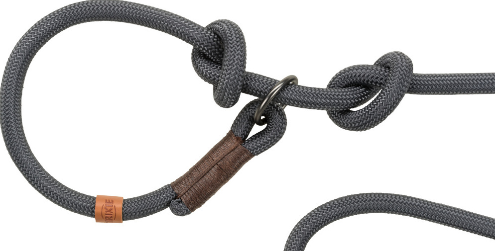 Trixie - Smycz zaciskowa linkowa tkana - Be Nordic - SZARA - S/M - 170 cm / 8 mm Trixie - Smycz zaciskowa linkowa tkana - Be Nordic - SZARA - S/M - 170 cm / 8 mm