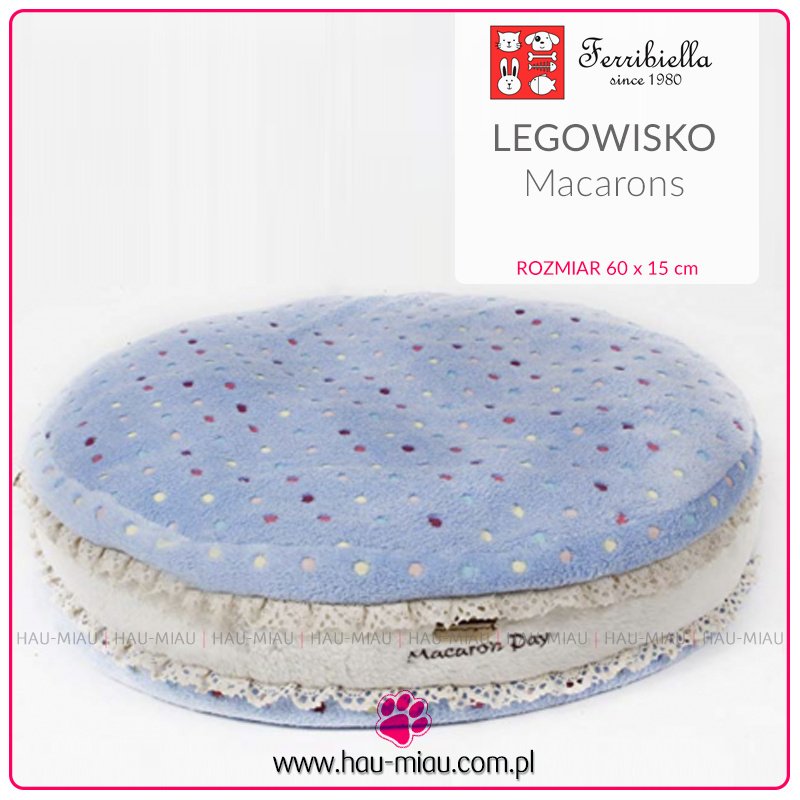 Ferribiella - Legowisko okrągłe - Macarons - NIEBIESKIE - 60 x 15cm Ferribiella - Legowisko okrągłe - Macarons - NIEBIESKIE - 60 x 15cm