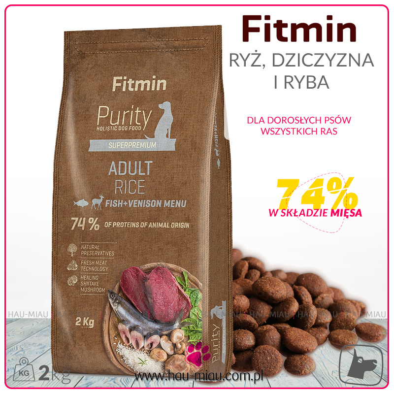 Fitmin - Purity Rice Adult Fish & Venison - RYŻ, DZICZYZNA I RYBY - 2 KG Fitmin - Purity Rice Adult Fish & Venison - RYŻ, DZICZYZNA I RYBY - 2 KG