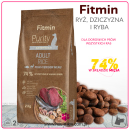 Fitmin - Purity Rice Adult Fish & Venison - RYŻ, DZICZYZNA I RYBY - 2 KG