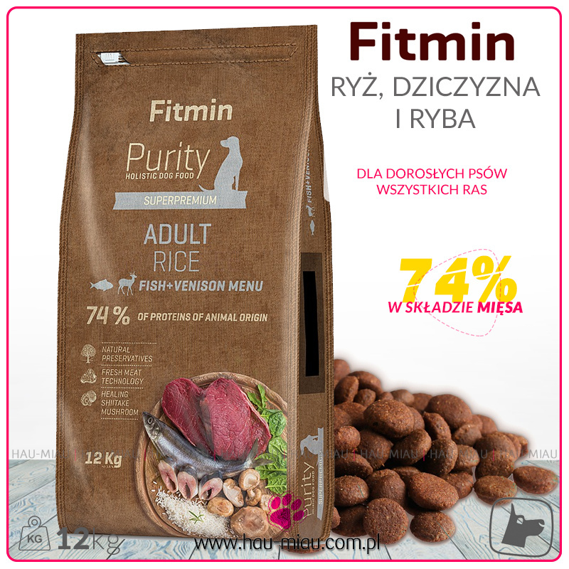 Fitmin - Purity Rice Adult Fish & Venison - RYŻ, DZICZYZNA I RYBY - 12 KG Fitmin - Purity Rice Adult Fish & Venison - RYŻ, DZICZYZNA I RYBY - 12 KG