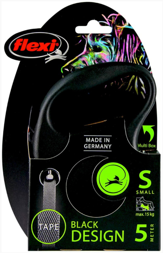 Flexi - Black Designe S - smycz dla psa do 15kg - 5m Flexi - Black Designe S - smycz dla psa do 15kg - 5m