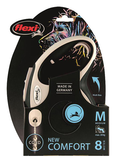 Flexi - New Comfort M - linka smycz dla psa do 20kg - 8m