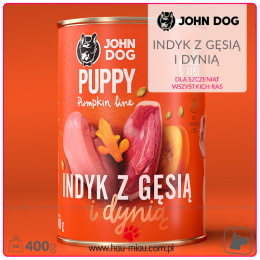 John Dog - Junior Pumpkin line - INDYK Z GĘSIĄ I DYNIĄ - 400g - dla Szczeniąt