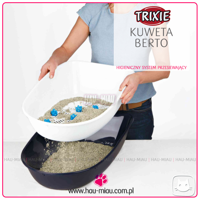 Trixie - Kuweta BERTO z higienicznym systemem przesiewającym - Jasno niebieska