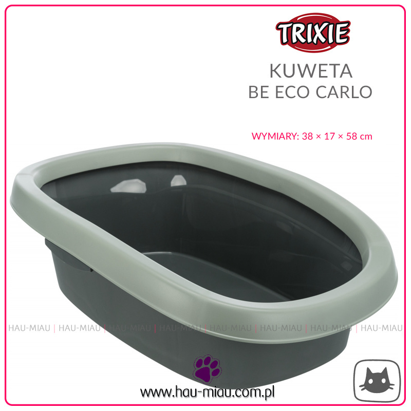 Trixie - Kuweta Carlo - Szara z ramką - 38 × 17 × 58 cm Trixie - Kuweta Carlo - Szara z ramką - 38 × 17 × 58 cm