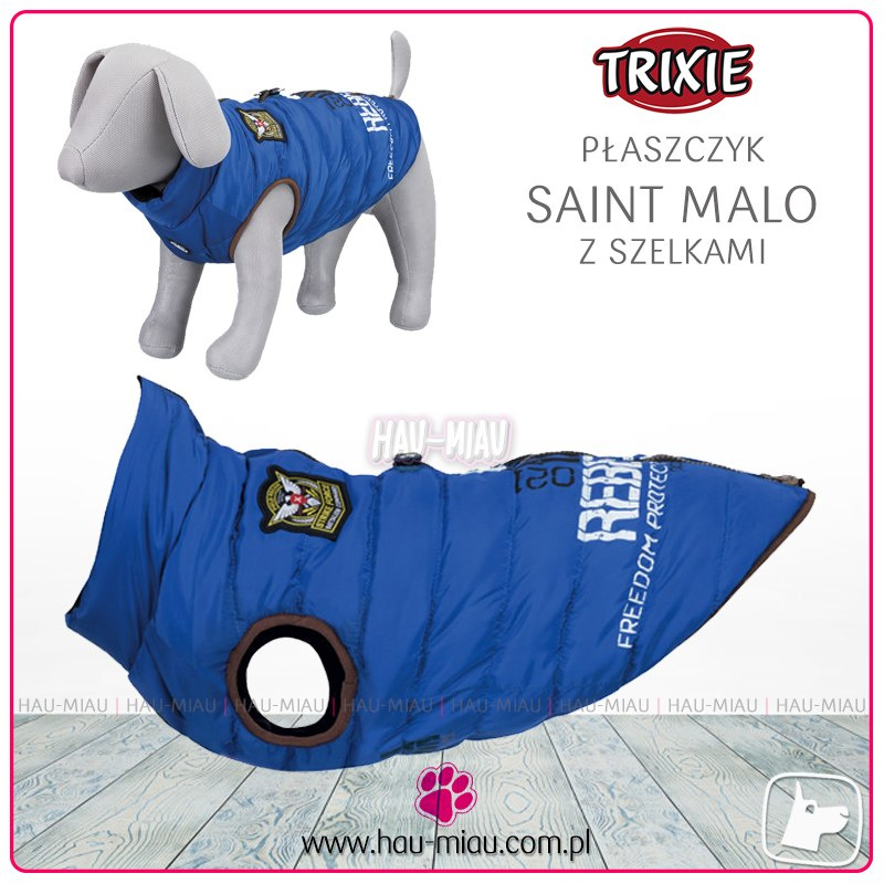 Trixie - Płaszczyk / Kurtka zimowa z szelkami - Saint Malo - NIEBIESKI - M 45 cm Trixie - Płaszczyk / Kurtka zimowa z szelkami - Saint Malo - NIEBIESKI - M 45 cm