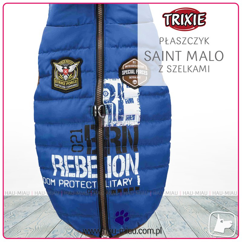 Trixie - Płaszczyk / Kurtka zimowa z szelkami - Saint Malo - NIEBIESKI - M 45 cm Trixie - Płaszczyk / Kurtka zimowa z szelkami - Saint Malo - NIEBIESKI - M 45 cm