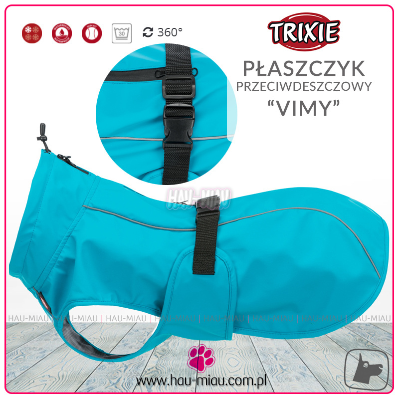Trixie - Płaszczyk przeciwdeszczowy Vimy - NIEBIESKI - S - 35 cm