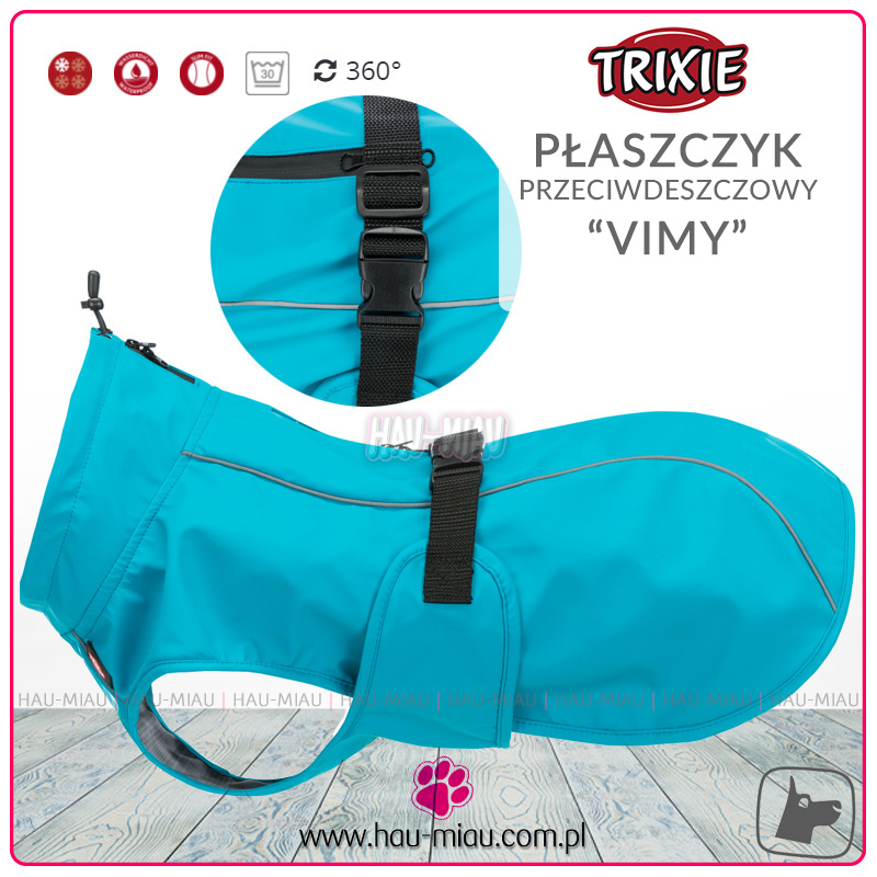 Trixie - Płaszczyk przeciwdeszczowy Vimy - NIEBIESKI - L - 55 cm Trixie - Płaszczyk przeciwdeszczowy Vimy - NIEBIESKI - L - 55 cm