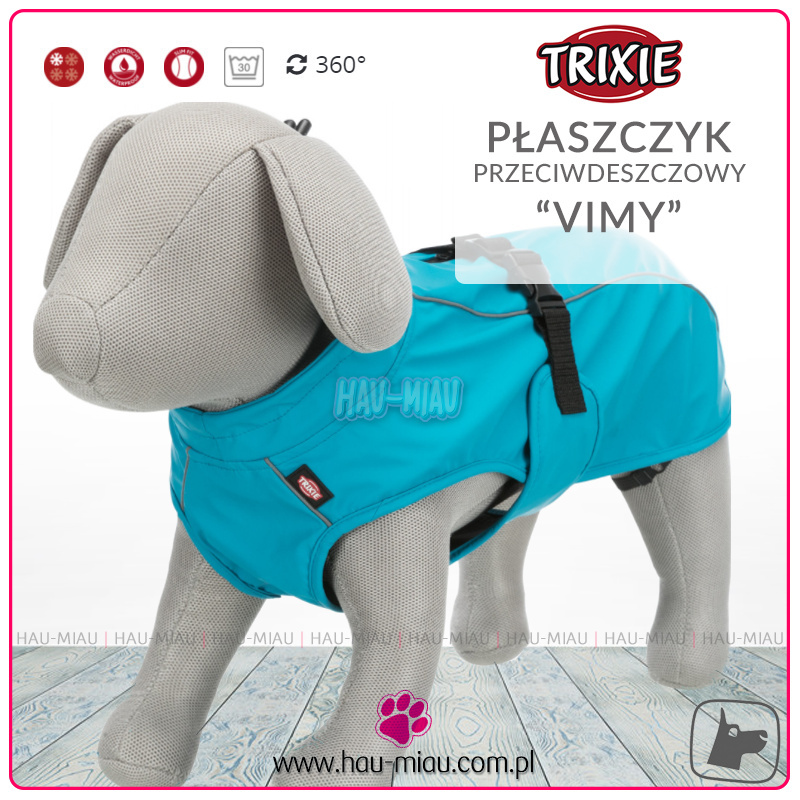 Trixie - Płaszczyk przeciwdeszczowy Vimy - NIEBIESKI - S - 40 cm