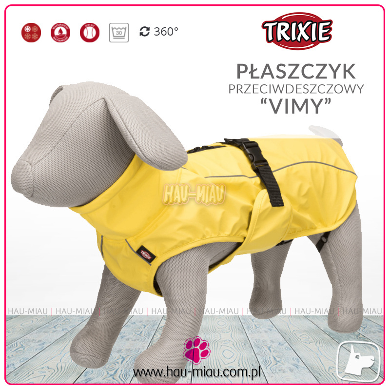 Trixie - Płaszczyk przeciwdeszczowy Vimy - ŻÓŁTY - L - 55 cm Trixie - Płaszczyk przeciwdeszczowy Vimy - ŻÓŁTY - L - 55 cm