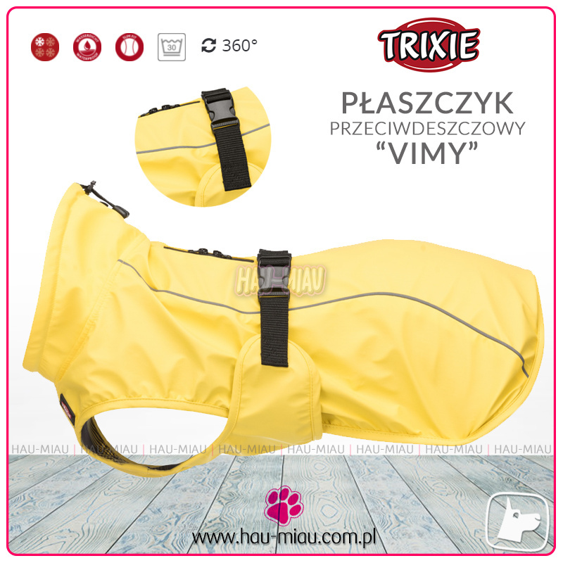 Trixie - Płaszczyk przeciwdeszczowy Vimy - ŻÓŁTY - L - 55 cm Trixie - Płaszczyk przeciwdeszczowy Vimy - ŻÓŁTY - L - 55 cm