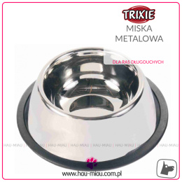 Trixie - Głęboka metalowa miska dla ras długouchych - 900ml