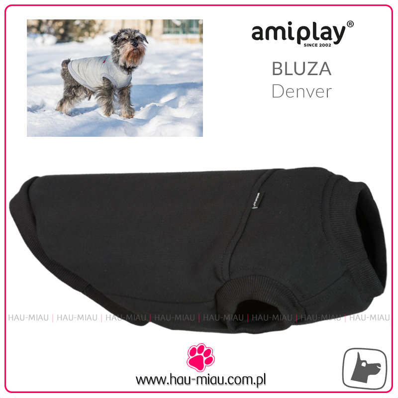 AmiPlay - Bluza dla psa Denver - CZARNA - rozmiar 30 cm