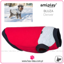 AmiPlay - Bluza dla psa Denver - CZERWONO-SZARA - rozmiar 25 cm