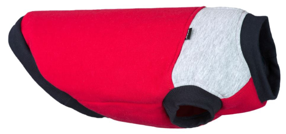 AmiPlay - Bluza dla psa Denver - CZERWONO-SZARA - rozmiar 35 cm
