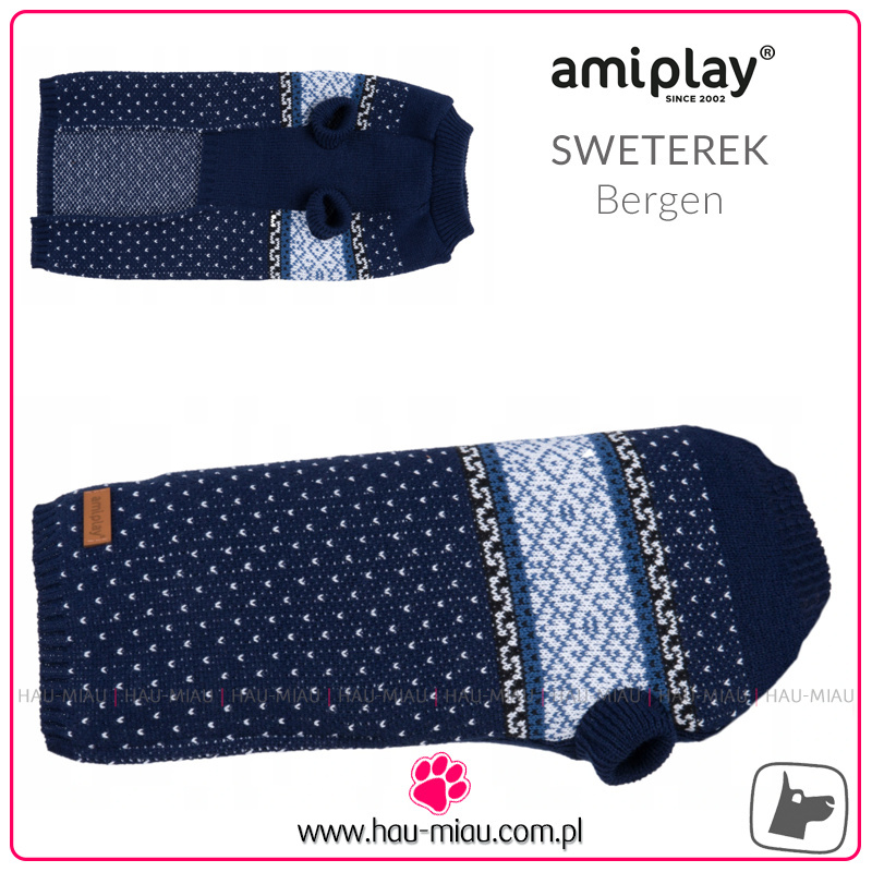 AmiPlay - Sweterek Bergen - GRANATOWY - rozmiar 42 cm AmiPlay - Sweterek Bergen - GRANATOWY - rozmiar 42 cm