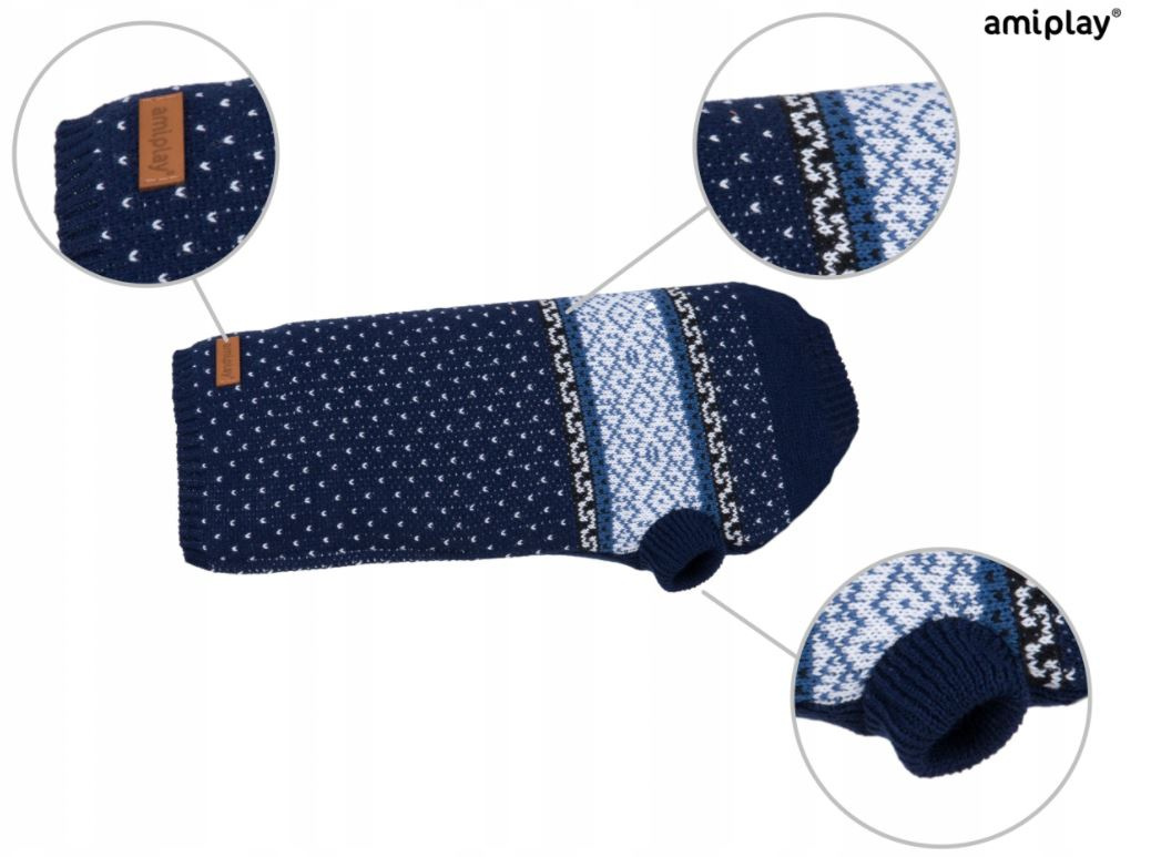 AmiPlay - Sweterek Bergen - GRANATOWY - rozmiar 42 cm AmiPlay - Sweterek Bergen - GRANATOWY - rozmiar 42 cm