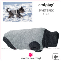 AmiPlay - Sweterek dla psa Oslo - SZARY - rozmiar 23 cm