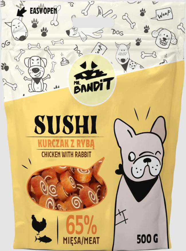 Mr. Bandit - Sushi - Przysmak KURCZAK z RYBĄ - 500g Mr. Bandit - Sushi - Przysmak KURCZAK z RYBĄ - 500g