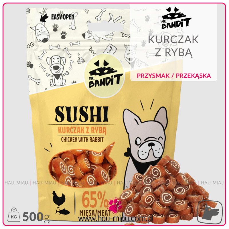 Mr. Bandit - Sushi - Przysmak KURCZAK z RYBĄ - 500g Mr. Bandit - Sushi - Przysmak KURCZAK z RYBĄ - 500g