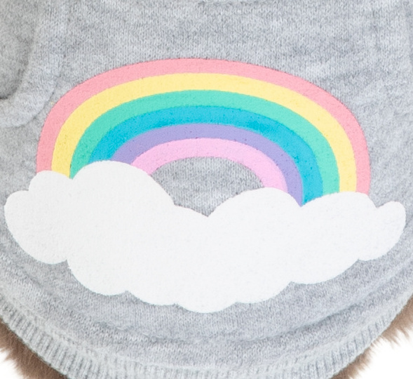 Trixie - Bluza z kapturem - Rainbow Falls - SZARA - S - 33 cm