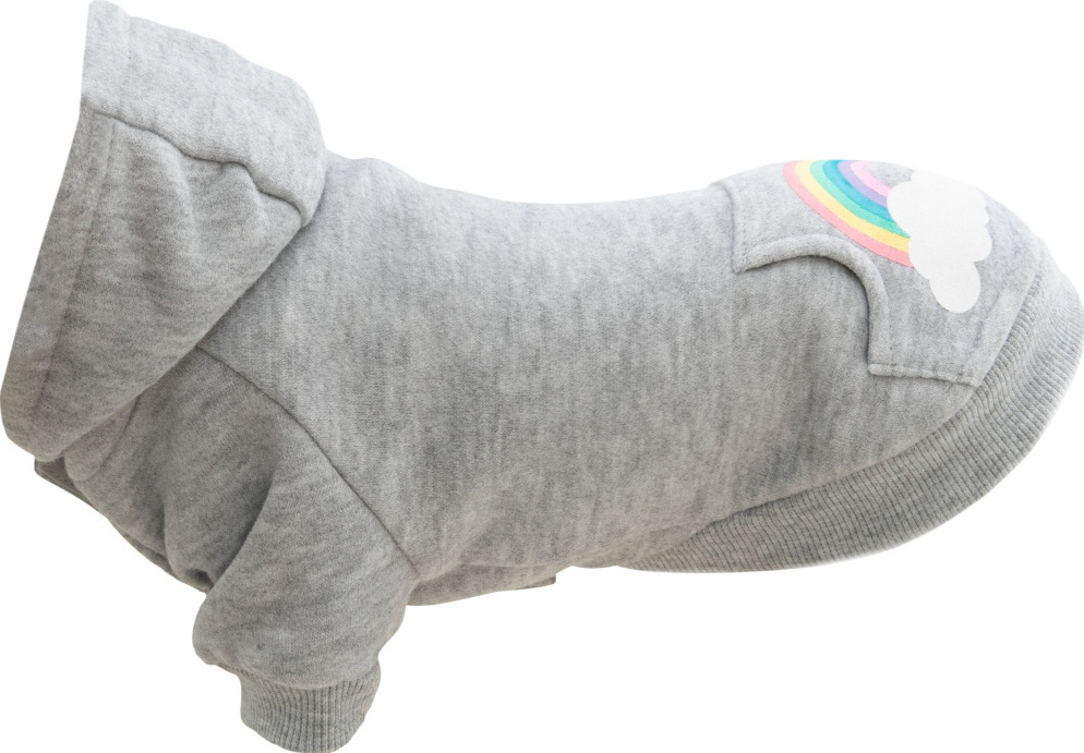 Trixie - Bluza z kapturem - Rainbow Falls - SZARA - XXS - 18 cm Trixie - Bluza z kapturem - Rainbow Falls - SZARA - XXS - 18 cm
