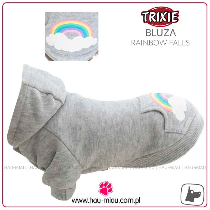 Trixie - Bluza z kapturem - Rainbow Falls - SZARA - XS - 27 cm