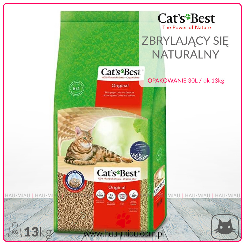 Cat`s Best - Żwirek naturalny Orginal - 30 L / 13 kg Cat`s Best - Żwirek naturalny Orginal - 30 L / 13 kg