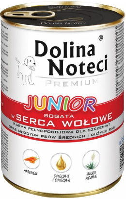 Dolina Noteci - Premium Junior - SERCA WOŁOWE - 400g - dla Szczeniąt