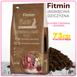 Fitmin - Purity Senior & Light Rice Venison & Lamb - RYŻ, DZICZYZNA I JAGNIĘCINA - 12 KG