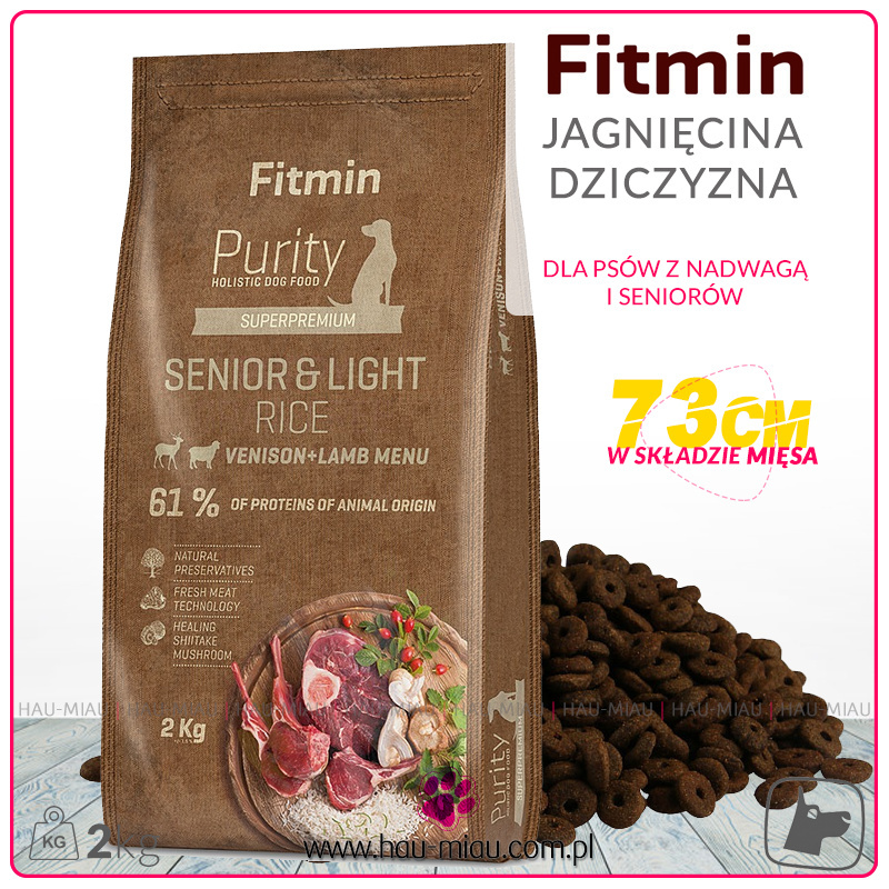 Fitmin - Purity Senior & Light Rice Venison & Lamb - RYŻ, DZICZYZNA I JAGNIĘCINA - 2 KG