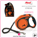 Flexi - Xtreme M Orange - taśma smycz dla psa do 25 kg - 5m