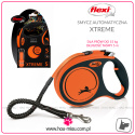 Flexi - Xtreme S Orange - taśma smycz dla psa do 15 kg - 5m