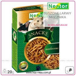 Nestor - Suszone larwy mącznika - Snack dla gryzoni - 20g