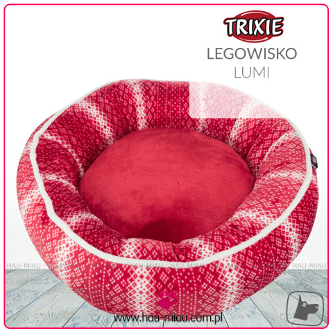 Trixie - Legowisko / Poduszka - LUMI - CZERWONO-BIAŁA - Ø 50 cm