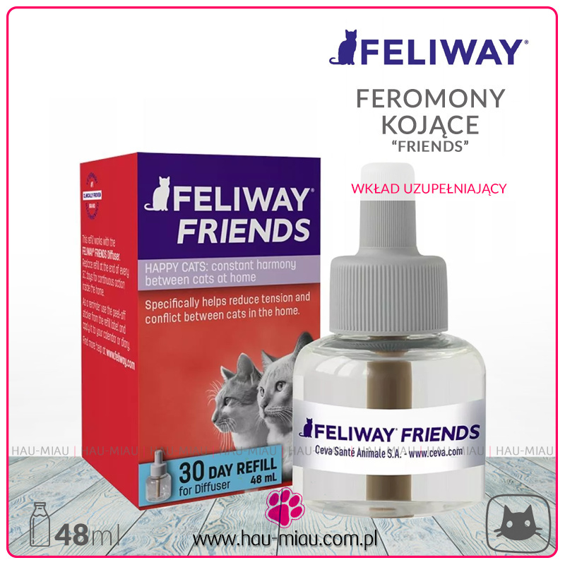Feliway - Feromony kojące Friends - Wkład uzupełniający ze środkiem uspokajającym dla kota - 48ml Feliway - Feromony kojące Friends - Wkład uzupełniający ze środkiem uspokajającym dla kota - 48ml