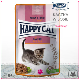 Happy Cat - Kitten & Junior Farm Duck Sauce - KACZKA W SOSIE - 85g - dla Kociąt