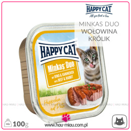 Happy Cat - Minkas Duo - WOŁOWINA i KRÓLIK - 100g