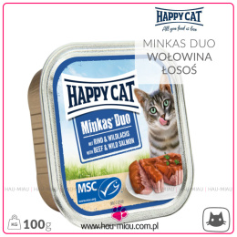 Happy Cat - Minkas Duo - WOŁOWINA i ŁOSOŚ - 100g